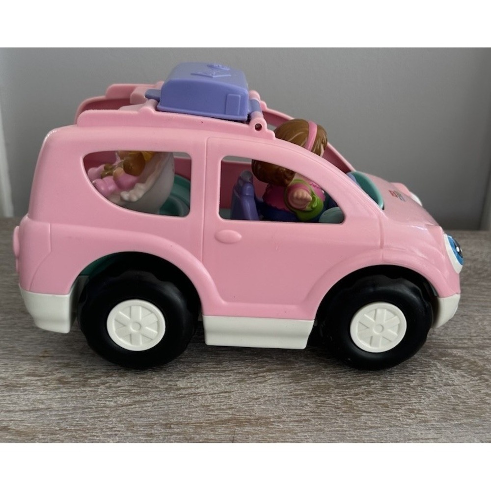Fisher Price Little People Family SUV Musical Melody Pink Car Van w/ Mom & Baby